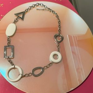 Fun silver and white necklace